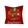 Red Christmas pillowcase with festive round icon pattern and Merry Christmas text - Red Background Christmas Elements Circular Array (JYM072-24) / 45*45cm (Insert Not Included)