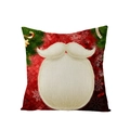 Red Christmas pillowcase with Santa beard design and holiday patterns for home decor - Red Background White Beard Design (JYM072-26) / 45*45cm (Insert Not Included)