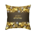 Golden Merry Christmas snowflake pattern on dark brown square peach skin pillowcase - 45x45CM (No Core) / Dark Brown Snowflake (TPR229-34)