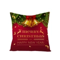 Red Christmas pillowcase with golden reindeer and bells for festive home sofa decor - Red Background Gold Bell And Reindeer (JYM072-27) / 45*45cm (Insert Not Included)