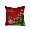 Red polyester Christmas pillow cover with snowflake and gift box print, Merry Christmas theme - Red Background Gift Box Snowflakes Text (JYM072-28) / 45*45cm (Insert Not Included)