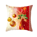 Housse de coussin rouge avec cloches de Noël dorées et motif horloge festive - 45x45cm (Sans Insert) / Cloche Houx Rouge (TPR223-19)