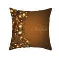 Golden Christmas peach skin pillowcase with brown snowflake and Merry Christmas text - 45x45CM (No Core) / Brown Gold Snowflake Text (TPR229-36)
