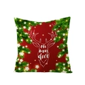 Red Christmas deer pillowcase with oh my deer text and pine branch festive decoration - Red Background White Reindeer Oh My Deer (JYM072-29) / 45*45cm (Insert Not Included)