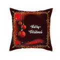Housse de coussin de Noël rouge avec motifs dorés et texte Merry Christmas - 45x45cm (Sans Insert) / Red Gold Scroll Texture (TPR223-21)