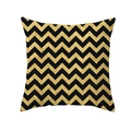 Golden and black wave pattern square pillowcase in peach skin fabric finish - 45x45CM (No Core) / Black Gold Wave (TPR229-38)