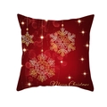 Housse de coussin de Noël rouge avec motifs flocons dorés et texte Merry Christmas - 45x45cm (Sans Insert) / Red Gold Snowflake Dot (TPR223-22)