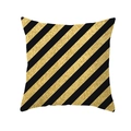 Square peach skin pillowcase with golden and black diagonal glitter stripes - 45x45CM (No Core) / Black Gold Stripes (TPR229-39)