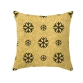 Golden Christmas peach skin pillow cover with black snowflake patterns and square shape - 45x45CM (No Core) / Gold Black Snowflakes (TPR229-40)