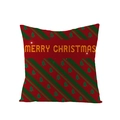 Red and green Christmas pillowcase with Merry Christmas text and festive tree patterns - Green Diagonal Stripe Tree Print (JYM072-35) / 45*45cm (Insert Not Included)