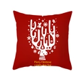 Housse de coussin rouge de Noël avec motif de tête de renne en symboles festifs - 45x45cm (Sans Insert) / Red Reindeer Antler Decor (TPR223-28)