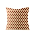 Beige Christmas pillow cover featuring red tree patterns and a cotton-linen texture - Beige Background Red Tree Array (JYM072-37) / 45*45cm (Insert Not Included)