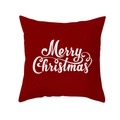 Housse de coussin de Noël rouge avec texte Merry Christmas blanc en peau de pêche - 45x45cm (Sans Insert) / Red White Text Art (TPR223-30)