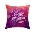 Housse de coussin rouge de Noël carrée avec texte Hello Christmas et motif bokeh - 45x45cm (Sans Insert) / Purple Gradient Bokeh (TPR223-31)