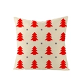 Square beige Christmas pillow cover with red Christmas tree and black snowflake pattern - Beige Background Red Black Tree (JYM072-40) / 45*45cm (Insert Not Included)
