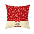 Housse de coussin Noël rouge avec flocons de neige et nœud pour décor de canapé - 45x45cm (Sans Insert) / Red White Ribbon Bow (TPR223-35)