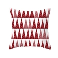 Housse de coussin rouge à motifs géométriques blancs en tissu peau de pêche - 45x45cm (Sans Insert) / Red White Triangle Decor (TPR223-36)