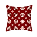 Housse de coussin de Noël rouge avec motif de flocons de neige pour décoration - 45x45cm (Sans Insert) / Red Loop Snowflake Decor (TPR223-40)