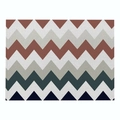 Sottopiatto rettangolare in lino con strisce chevron colorate toni terra - Onde Multicolore (CD019-4) / 42*32cm(Cotone Lino)