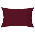 Federa per cuscino lombare rettangolare in tessuto pelle di pesca bordeaux scuro - Rosso Vino (YZ056-4)