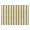 Rectangle cotton linen placemat with gold glitter vertical stripes and white background - Cd019-18 / 32*21cm (Waterproof Polyester Linen)