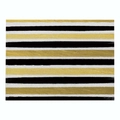 Rectangle cotton linen placemat with modern black, gold, and white striped pattern - Cd019-19 / 32*21cm (Waterproof Polyester Linen)
