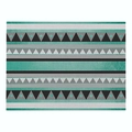 Bohemian geometric stripe cotton linen placemat in teal and grey patterns - Cd019-13 / 32*21cm (Waterproof Polyester Linen)