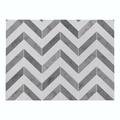 Striped chevron placemat featuring grey marble patterns on a linen cotton fabric - Cd019-35 / 32*21cm (Waterproof Polyester Linen)