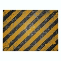 Industrial style striped cotton linen placemat with yellow and black warning patterns - Cd019-15 / 32*21cm (Waterproof Polyester Linen)