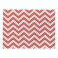 Linen placemat with red and white chevron stripe pattern and woven canvas texture - Cd019-38 / 32*21cm (Waterproof Polyester Linen)