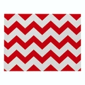Rectangle table mat with classic red and white chevron stripe pattern on linen fabric - Cd019-33 / 32*21cm (Waterproof Polyester Linen)