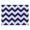 Blue and white chevron striped cotton linen placemat with textured weave fabric - Cd019-34 / 32*21cm (Waterproof Polyester Linen)