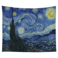 Van Gogh Starry Night oil painting tapestry made of high-quality decorative fabric - Small / Oil Painting Swirl Style (CGT034-2) / Brushed Material Style