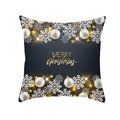 Federa natalizia con stelle dorate e fiocchi di neve argentati su sfondo nero - Stile Lampadine Pentagramma Buon Natale (TPR220-3)