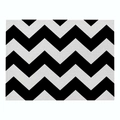 Rectangular heat resistant cotton linen placemat with black and white zigzag pattern - Cd019-25 / 32*21cm (Waterproof Polyester Linen)