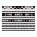 Modern geometric striped linen placemat featuring monochrome black and white ethnic pattern - Cd019-26 / 32*21cm (Waterproof Polyester Linen)