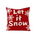 Housse de coussin de Noël rouge avec motif Let it Snow blanc et flocons de neige - 45x45CM (Sans Noyau) / Fond Rouge Let It Snow (JYM085-16)