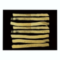 Striped linen placemat with modern abstract golden brushstrokes on a black background - Cd019-20 / 32*21cm (Waterproof Polyester Linen)