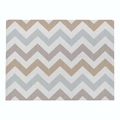 Modern zigzag chevron stripe cotton linen placemat in brown and grey blue tones - Cd019-21 / 32*21cm (Waterproof Polyester Linen)