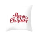 White peach skin pillowcase featuring red Merry Christmas artistic print for holiday decor - Merry Christmas Text Style (TPR224-1)