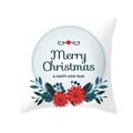 Christmas peach skin pillowcase with red floral wreath and Merry Christmas print - Wreath New Year Style (TPR224-2)