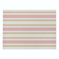 Pastel pink and yellow striped linen placemat with heat resistant woven texture - Cd019-10 / 32*21cm (Waterproof Polyester Linen)
