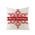 Housse de coussin carrée beige avec imprimé Merry Christmas rouge et flocons de neige - 45x45CM (Sans Noyau) / Flocon de Neige Vigne Merry (JYM085-23)