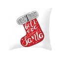 White Christmas pillowcase featuring red Christmas stocking and I believe in Santa text - Red Christmas Sock Style (TPR224-7)