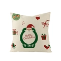 Housse de coussin de Noël en polyester avec Père Noël dessin animé et bonhomme de neige - 45x45CM (Sans Noyau) / Mélange d'Éléments de Noël (JYM085-26)
