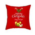 Red peach skin pillowcase with festive Christmas candy and gift box print - Candy Gift Box Style (TPR224-10)