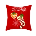 Red peach skin pillowcase with Merry Christmas print and festive stocking patterns - Heart Christmas Sock Style (TPR224-13)