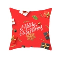 Red peach skin pillow case with Merry Christmas print and festive gift box patterns - Gift Box Script Style (TPR224-14)