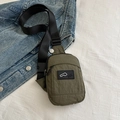 Borsa a tracolla in nylon verde militare con logo MX e cinturino regolabile su tela - Verde