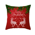 Red peach skin Christmas pillowcase featuring symmetric white deer and Merry Christmas print - Symmetric White Deer Style (TPR224-25)